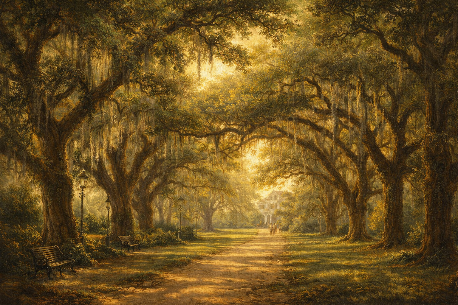 サバンナの樫の木々と光