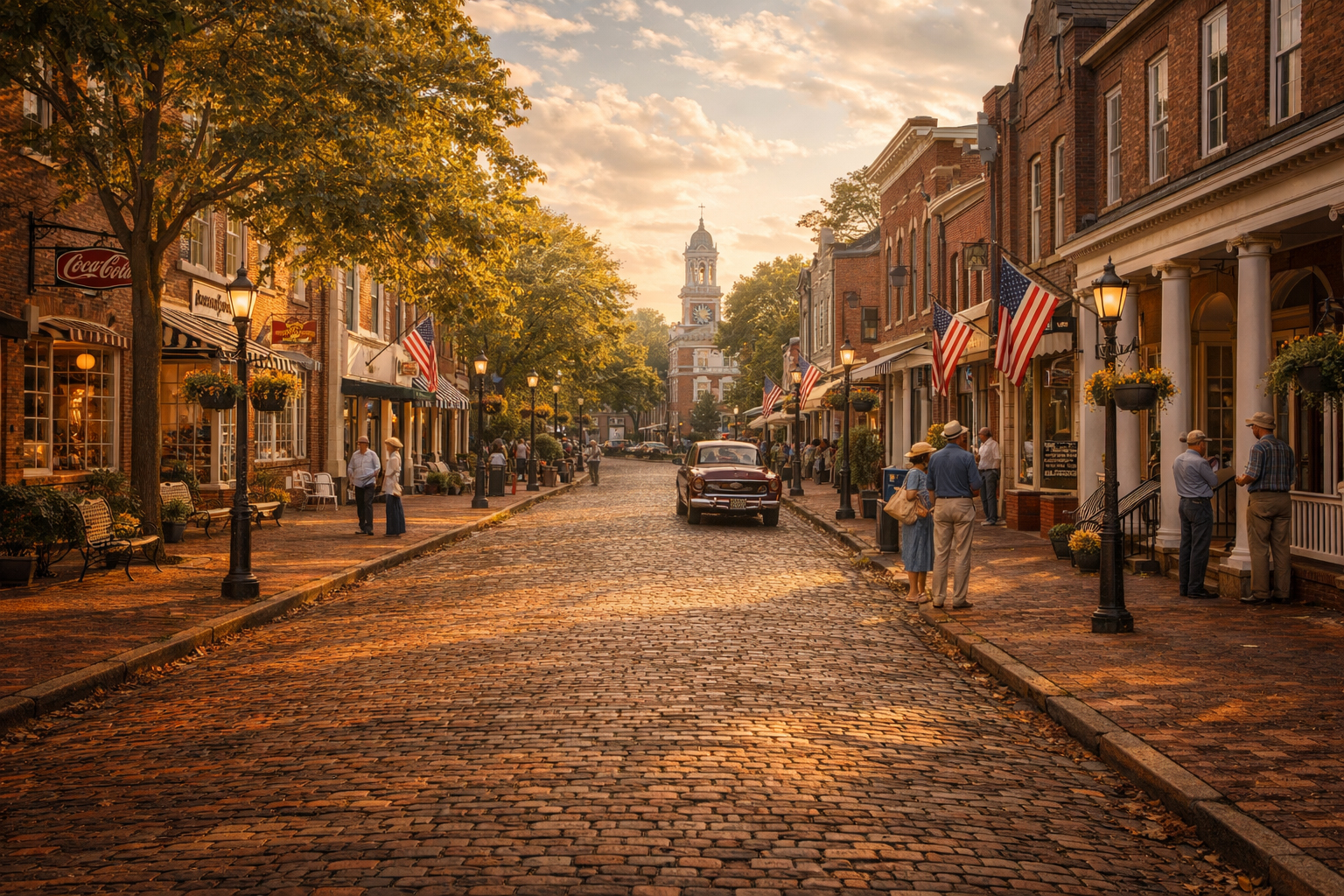 Georgia brick street small town