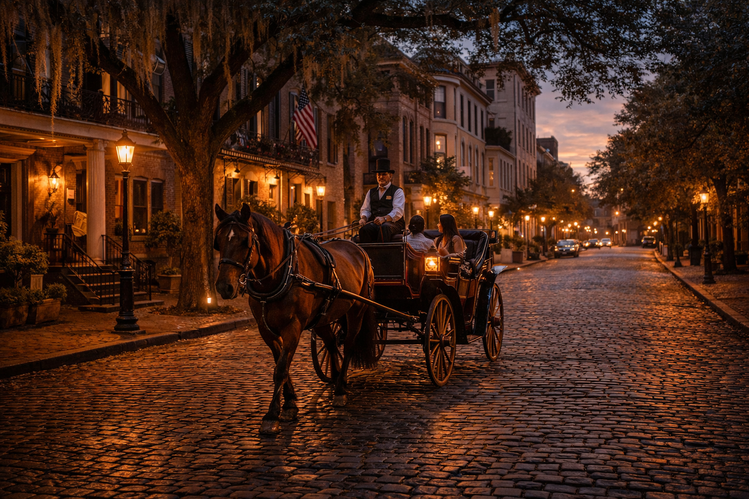 サバンナの夕方の街路