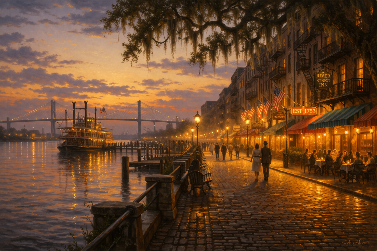 サバンナ川沿いの夕景